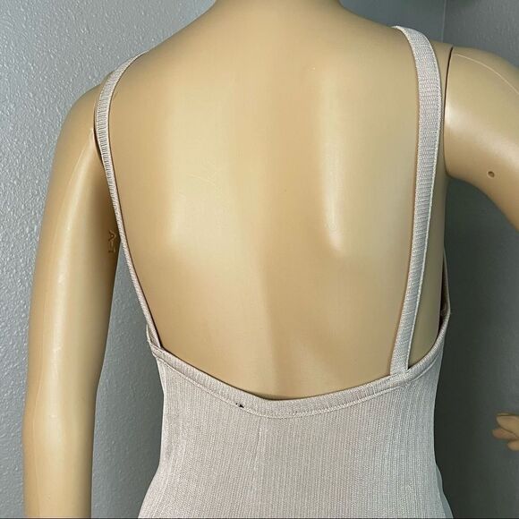 NWT Fiestar Nude Bodycon Mini Dress with CrissCross Straps in Front Size Medium - Picture 5 of 11
